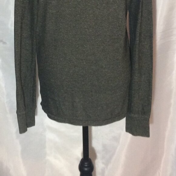 Merona Men Long Sleeve Gray Shirt Size M Button Pullover - Picture 3 of 9